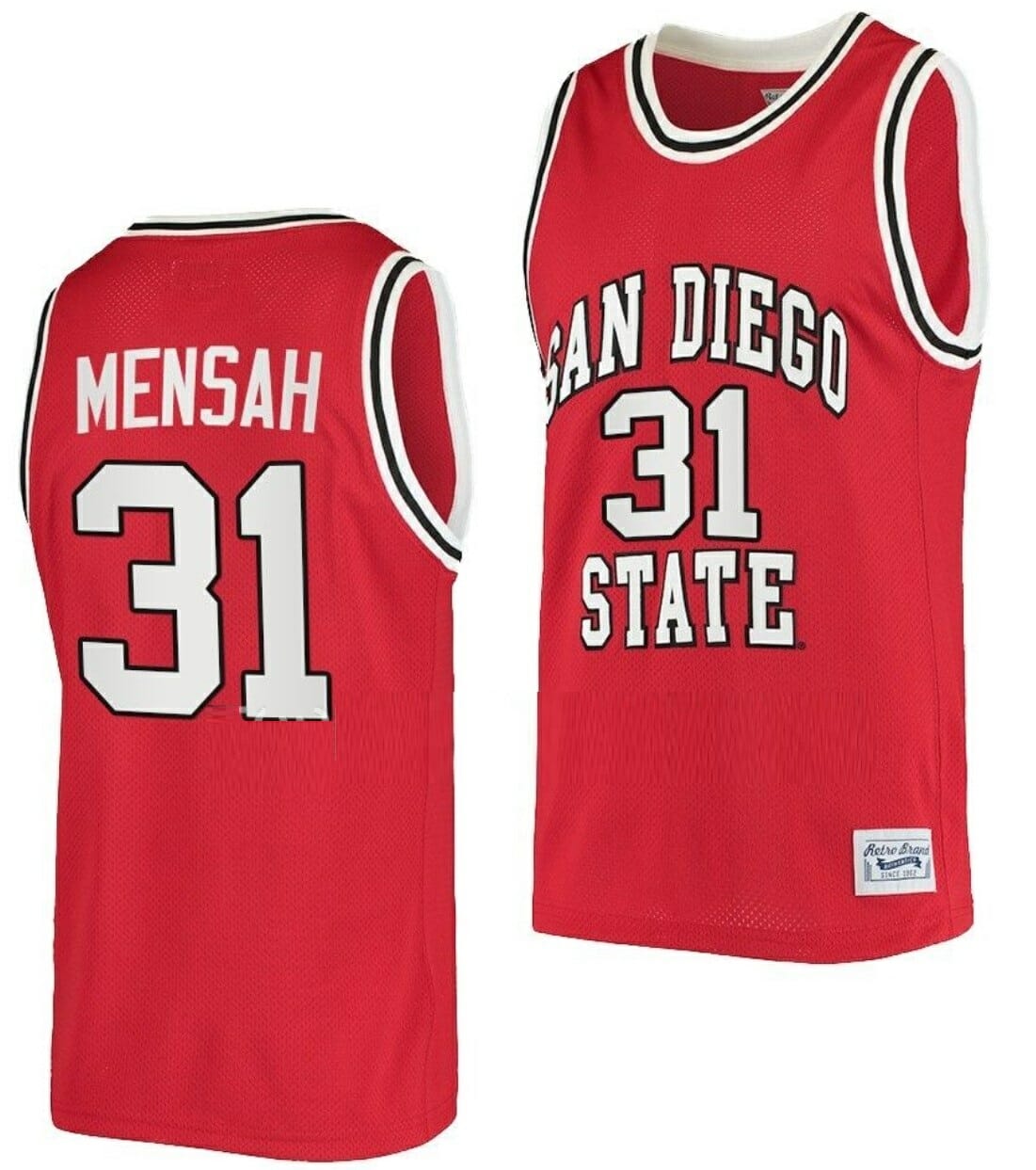 Nathan Mensah Jersey San Diego State Aztecs College Basketball Red Retro #31 1 Nathan Mensah Jersey San Diego State Aztecs College Basketball Red Retro #31