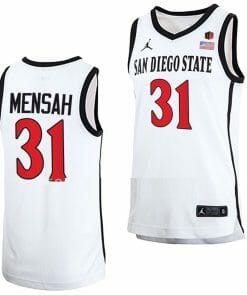 Nathan Mensah Jersey San Diego State Aztecs College Basketball Home White #31