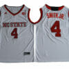 NC State Wolfpack #4 Dennis Smith Jr. NCAA Basketball White