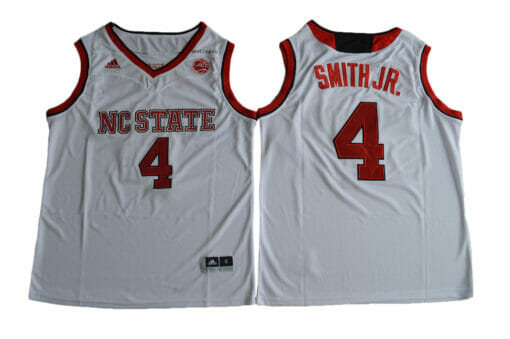 NC State Wolfpack #4 Dennis Smith Jr. NCAA Basketball White