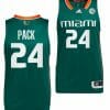 Nijel Pack Jersey Miami Hurricanes College Basketball Away Green #24 4 Nijel Pack Jersey Miami Hurricanes College Basketball Away Green #24