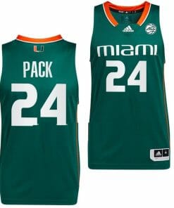 Nijel Pack Jersey Miami Hurricanes College Basketball Away Green #24