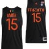 Norchad Omier Jersey Miami Hurricanes College Basketball ACC Alternate Black #15