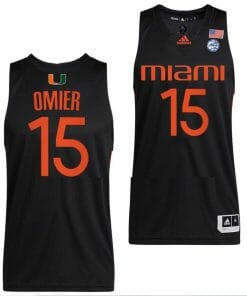 Norchad Omier Jersey Miami Hurricanes College Basketball ACC Alternate Black #15