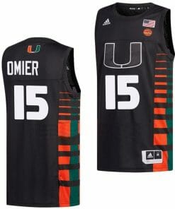 Norchad Omier Jersey Miami Hurricanes College Basketball Black #15