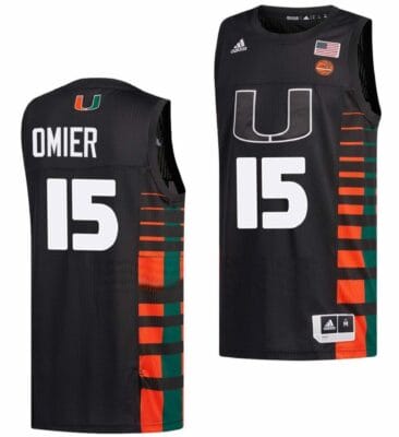 Norchad Omier Jersey Miami Hurricanes College Basketball Black #15