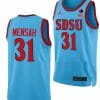 Nathan Mensah Jersey San Diego State Aztecs College Basketball Blue Alternate #31 4 Nathan Mensah Jersey San Diego State Aztecs College Basketball Blue Alternate #31
