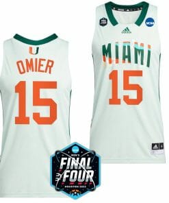 Norchad Omier Jersey Miami Hurricanes 2023 NCAA Final Four White College Basketball #15
