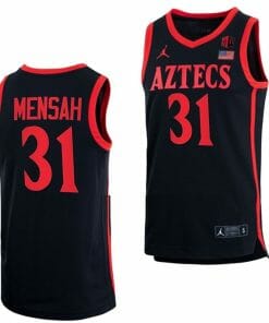 Nathan Mensah Jersey San Diego State Aztecs College Basketball Black #31