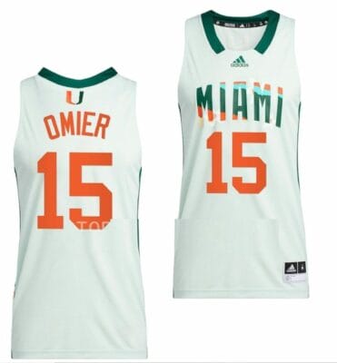 Norchad Omier Jersey Miami Hurricanes College Basketball Honoring Black Excellence White #15 8 Norchad Omier Jersey Miami Hurricanes College Basketball Honoring Black Excellence White #15