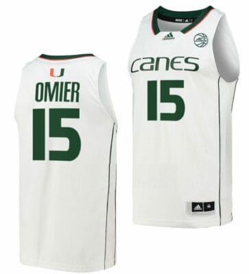 Norchad Omier Jersey Miami Hurricanes College Basketball White #15 8 Norchad Omier Jersey Miami Hurricanes College Basketball White #15