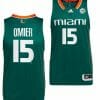 Norchad Omier Jersey Miami Hurricanes College Basketball Green #15