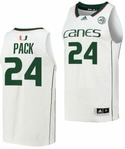 Nijel Pack Jersey Miami Hurricanes College Basketball Home White #24