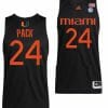 Nijel Pack Jersey Miami Hurricanes College Basketball Alternate Black #24