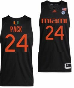 Nijel Pack Jersey Miami Hurricanes College Basketball Alternate Black #24