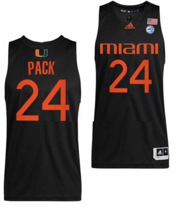 Nijel Pack Jersey Miami Hurricanes College Basketball Alternate Black #24 8 Nijel Pack Jersey Miami Hurricanes College Basketball Alternate Black #24