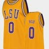 Naz Reid Jersey LSU Tigers College Basketball Gold Replica #0 5 Naz Reid Jersey LSU Tigers College Basketball Gold Replica #0