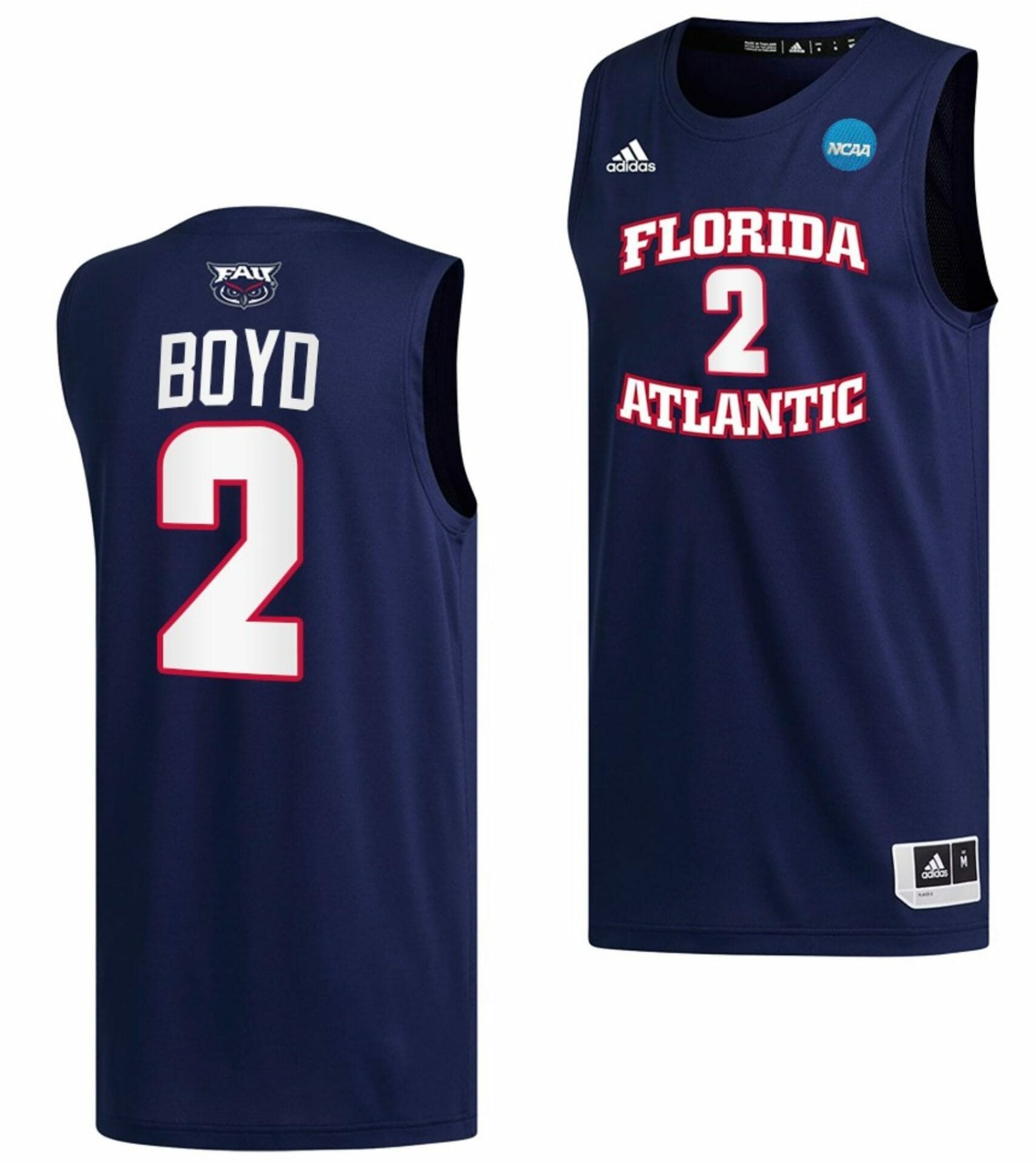 Nicholas Boyd Jersey FAU Owls College Basketball 2023 NCAA March Madness Navy #2 1 Nicholas Boyd Jersey FAU Owls College Basketball 2023 NCAA March Madness Navy #2