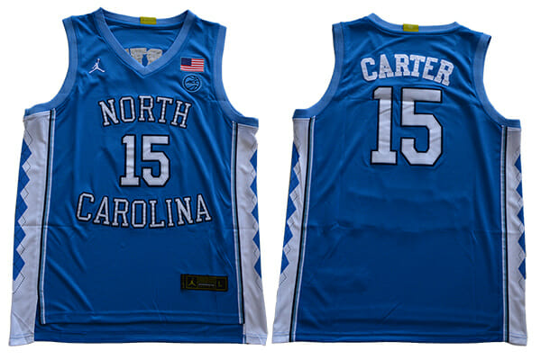 North Carolina Tar Heels #15 Carter NCAA Basketball Jersey Blue 1 North Carolina Tar Heels #15 Carter NCAA Basketball Jersey Blue