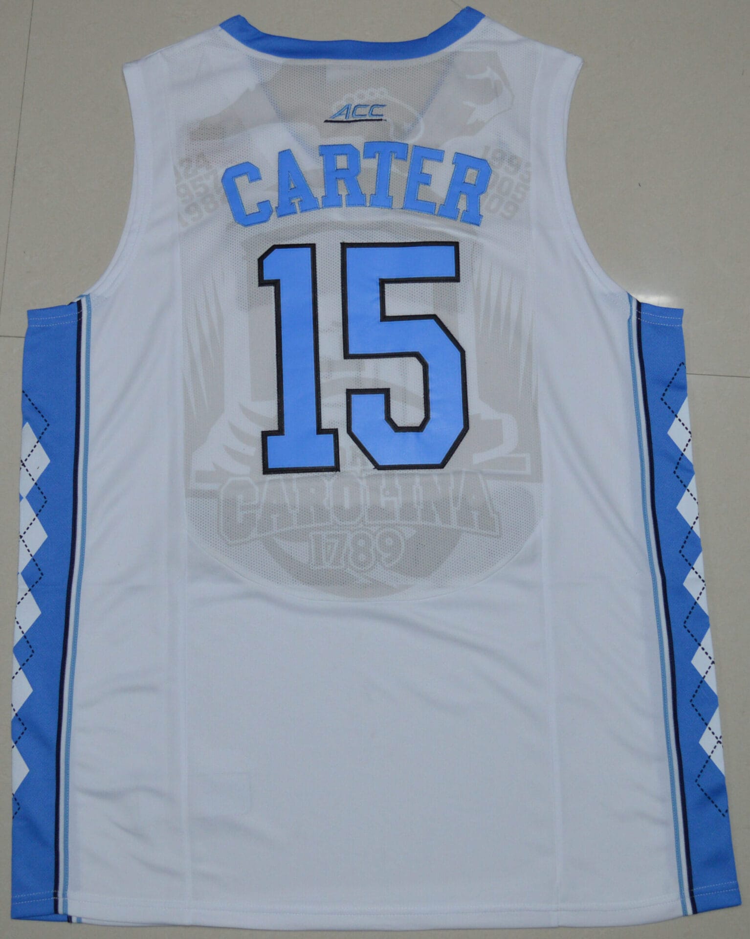 North Carolina Tar Heels #15 Vince Carter NCAA Basketball Jersey White 1 North Carolina Tar Heels #15 Vince Carter NCAA Basketball Jersey White