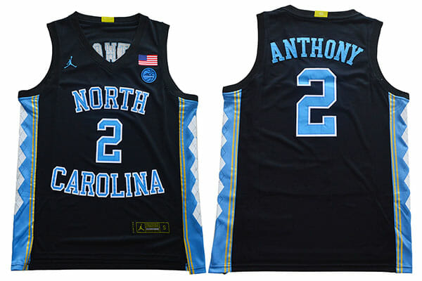North Carolina Tar Heels #2 Anthony NCAA Basketball Jersey Black 1 North Carolina Tar Heels #2 Anthony NCAA Basketball Jersey Black