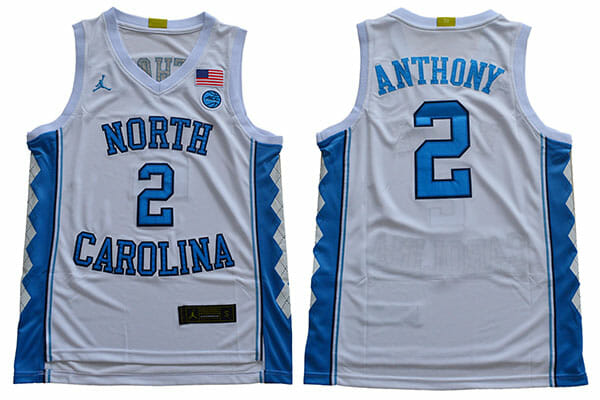 North Carolina Tar Heels #2 Anthony NCAA Basketball Jersey White 1 North Carolina Tar Heels #2 Anthony NCAA Basketball Jersey White
