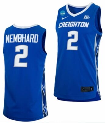 Ryan Nembhard Jersey Creighton Bluejays College Basketball 2023 NCAA March Madness Blue #2