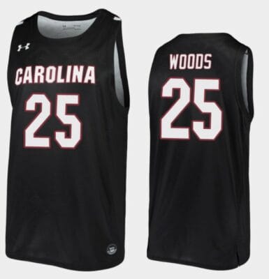 Seventh Woods Jersey South Carolina Gamecocks College Basketball Black Replica #25 8 Seventh Woods Jersey South Carolina Gamecocks College Basketball Black Replica #25