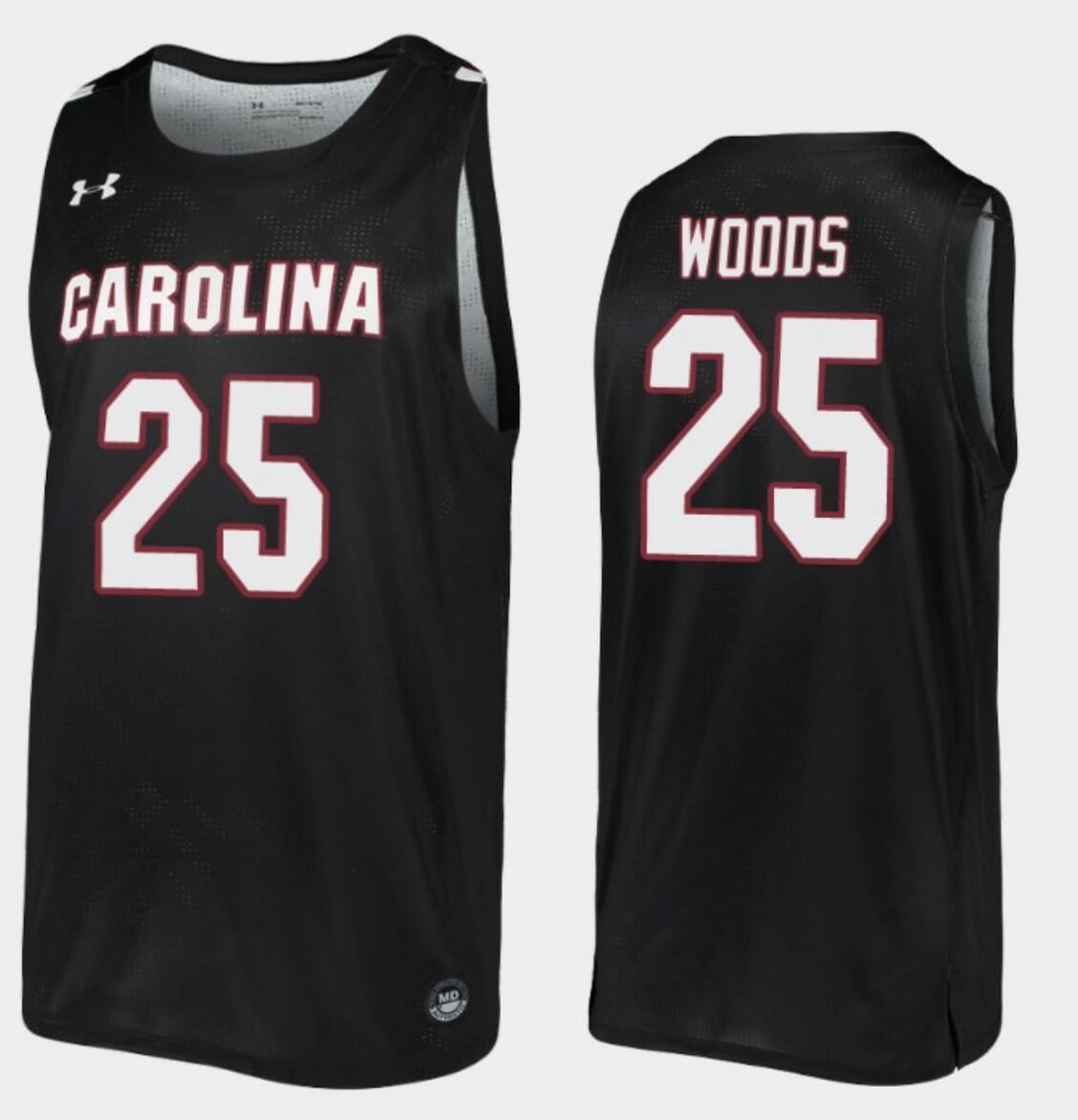 Seventh Woods Jersey South Carolina Gamecocks College Basketball Black Replica #25 1 Seventh Woods Jersey South Carolina Gamecocks College Basketball Black Replica #25