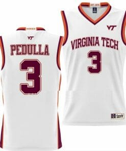 Sean Pedulla Jersey Virginia Tech Hokies College Basketball NIL Pick-A-Player White #3