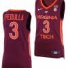 Sean Pedulla Jersey Virginia Tech Hokies College Basketball Away Maroon #3