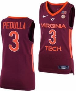 Sean Pedulla Jersey Virginia Tech Hokies College Basketball Away Maroon #3