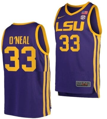 Shaquille O'Neal Jersey LSU Tigers College Basketball Purple #33 8 Shaquille O'Neal Jersey LSU Tigers College Basketball Purple #33
