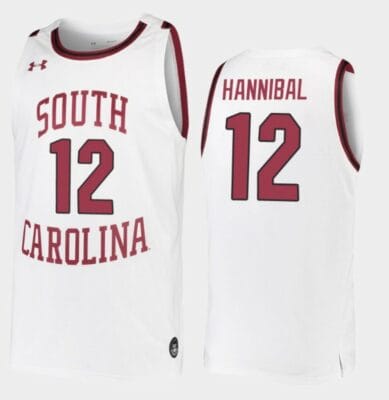 Trae Hannibal Jersey South Carolina Gamecocks College Basketball White Replica #12 8 Trae Hannibal Jersey South Carolina Gamecocks College Basketball White Replica #12