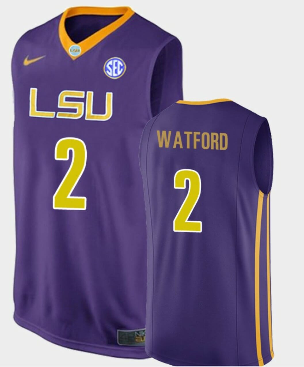 Trendon Watford Jersey LSU Tigers College Basketball SEC Purple Replica #2 1 Trendon Watford Jersey LSU Tigers College Basketball SEC Purple Replica #2