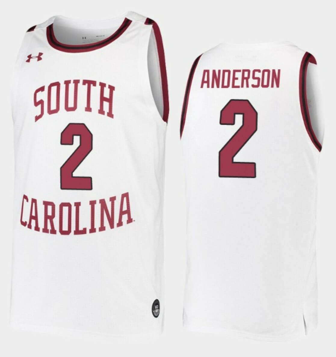 Trey Anderson Jersey South Carolina Gamecocks College Basketball White Replica #2 1 Trey Anderson Jersey South Carolina Gamecocks College Basketball White Replica #2