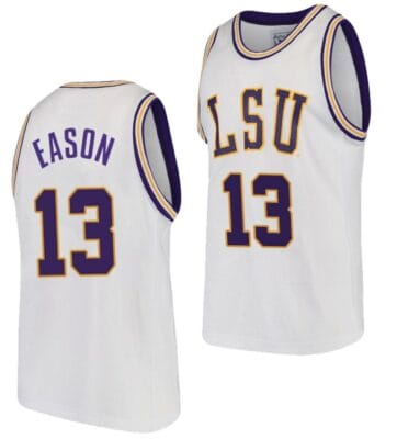Tari Eason Jersey LSU Tigers College Basketball White #13