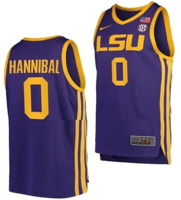 Trae Hannibal Jersey LSU Tigers College Basketball Purple #0 8 Trae Hannibal Jersey LSU Tigers College Basketball Purple #0