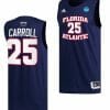 Tre Carroll Jersey FAU Owls College Basketball 2023 NCAA March Madness Navy #25