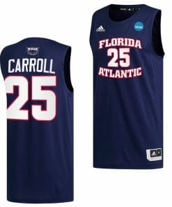 Tre Carroll Jersey FAU Owls College Basketball 2023 NCAA March Madness Navy #25