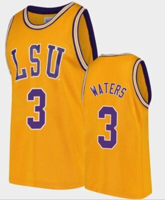 Tremont Waters Jersey LSU Tigers College Basketball Gold Replica #3