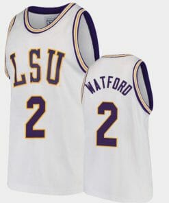 Trendon Watford Jersey LSU Tigers College Basketball White Replica #2