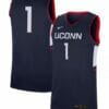 UConn Huskies No Name Jersey #1 NCAA College Basketball Away Navy