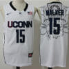 Uconn Huskies #15 Kemba Walker NCAA Basketball Jersey White