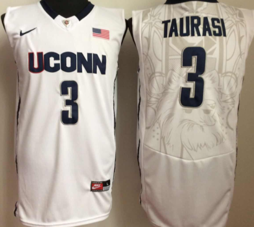 Uconn Huskies #3 Diana Taurasi NCAA Basketball Jersey White