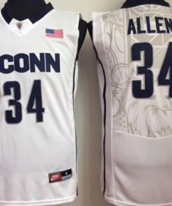 Uconn Huskies #34 Ray Allen NCAA Basketball Jersey White