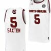 Victaria Saxton Jersey South Carolina Gamecocks College Basketball White #5