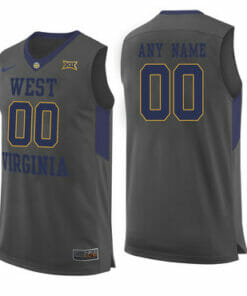 Custom West Virginia Mountaineers Jersey College Basketball Name and Number Gray