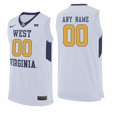 Custom West Virginia Mountaineers Jersey College Basketball Name and Number White 6 Custom West Virginia Mountaineers Jersey College Basketball Name and Number White