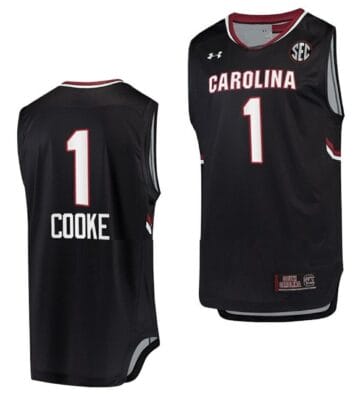 Zia Cooke Jersey South Carolina Gamecocks College Basketball Black #1 8 Zia Cooke Jersey South Carolina Gamecocks College Basketball Black #1